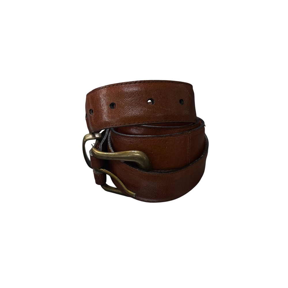 Akubra Belt Mens 90 Brown Good Genuine Kangaroo Leather Brass Buckle Australia